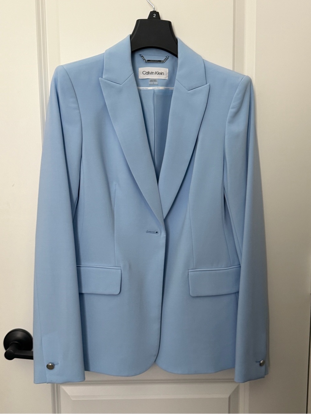 Calvin Klein Women's Light Blue Tailored Blazer Size 2